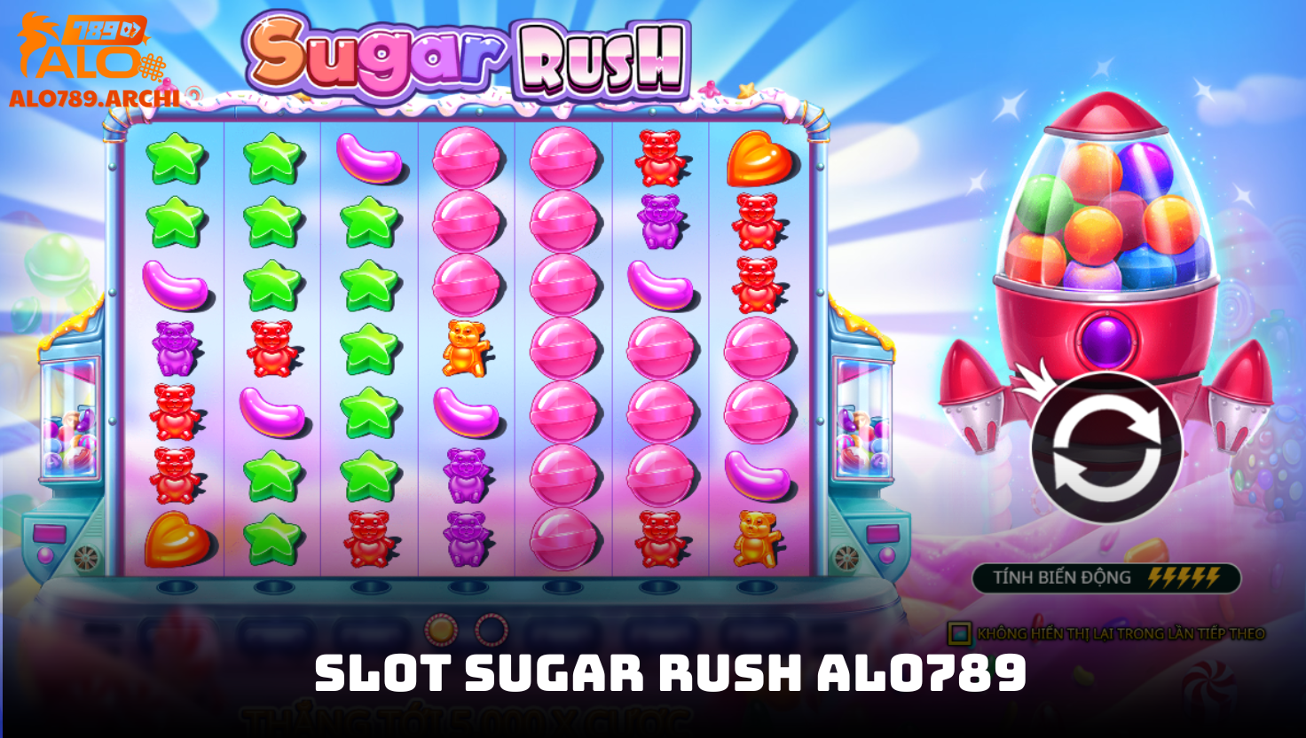 Slot Sugar Rush ALO789 - Đắm chìm trong thế giới kẹo ngọt với thưởng khủng 1 Tổng quan trò chơi slot Sugar Rush