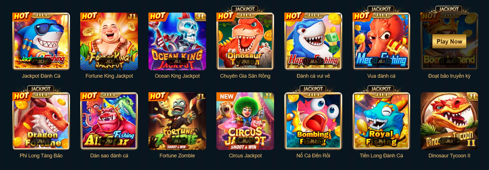 Tại sảnh bắn cá ALO789 chúng tôi đã hợp tác cùng JILI, JDB, FACHAI